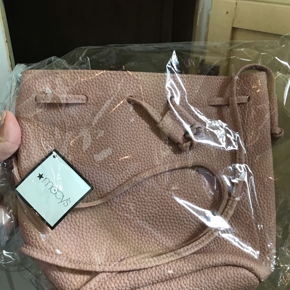 Macy’s brand mauve pink  drawstring bag